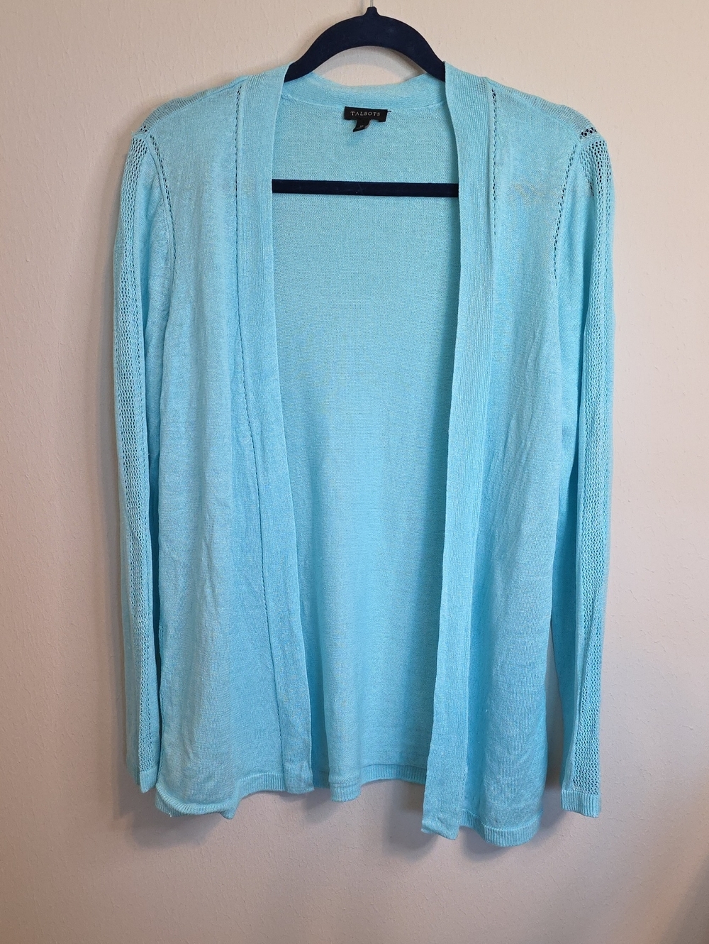 Talbots Light Aqua Open-Front Women's Cardigan